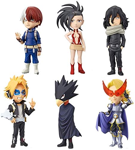 JPSOUP 6 Piezas de My Hero Academy Modelo Doll Decoration Decoration Gift Toy Anime Estatua Carácter Juego de Dibujos Animados Carácter Desktop Decoración del hogar PVC Garage Kit