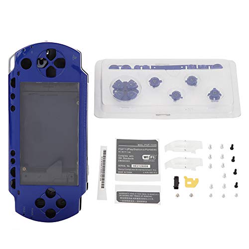 Juego de Carcasas de reemplazo de Cubierta de la Caja Completa con Kit de Botones para PSP 1000 / Playstation Portable 1000 Core Game Console(Azul)