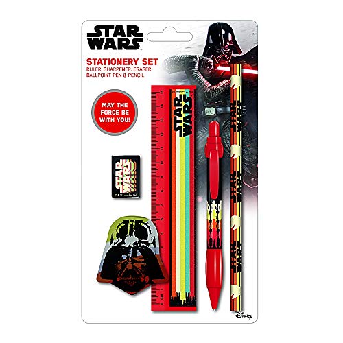 Juego de papelería de Star Wars nostalgia original lápiz lápiz borrador regla sacapuntas Darth Vader