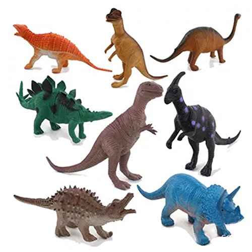 Juguetes de figuras de dinosaurios realistas - Paquete de 6 "Juego de Dinosaurios de Plástico de Gran Tamaño para 8 Niños Educación Infantil, Incluidos T-rex, Stegosaurus, Monocloniu