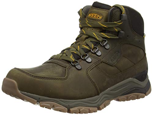 KEEN Innate Leather Mid Height Waterproof, Botas para Senderismo Hombre, Girasol de Oliva Negro, 39.5 EU