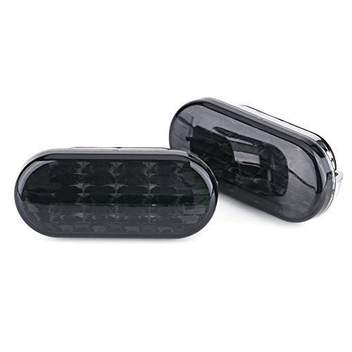 Keenso - 2 luces LED de señalización lateral para coche, color ámbar, color negro