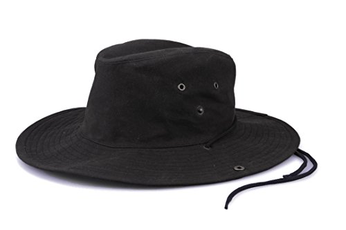 Krumba Hombres Algodón Resistente al Agua Cowboy Sombrero Negro 2XL/3XL