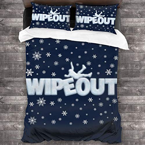 KUKHKU Wipeout Juego de cama de 3 piezas con funda de edredón de 86 x 70 pulgadas, decoración de 3 piezas con 2 fundas de almohada