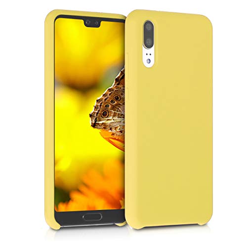 kwmobile Funda Compatible con Huawei P20 - Carcasa de TPU para móvil - Cover Trasero en Amarillo Mate