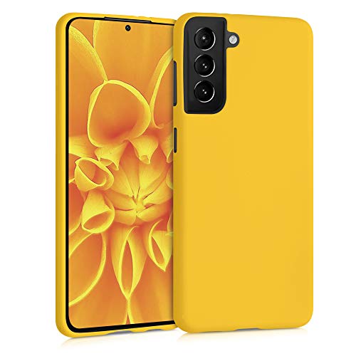 kwmobile Funda Compatible con Samsung Galaxy S21 - Carcasa de TPU Silicona - Protector Trasero en Amarillo Miel