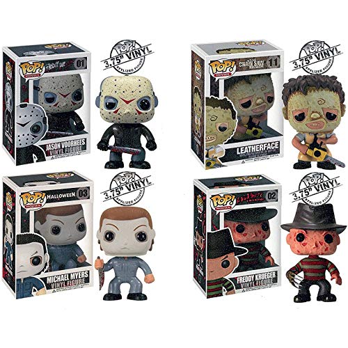 KYYT Funko Horror Movies Series Character Jason,Leatherface,Michael Myers,Freddy Pop! Chibi