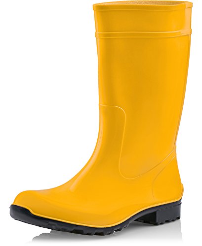 Ladeheid Botas de Agua Antideslizantes en PVC Mujer LA-967 (Amarillo/Negro, 42 EU)