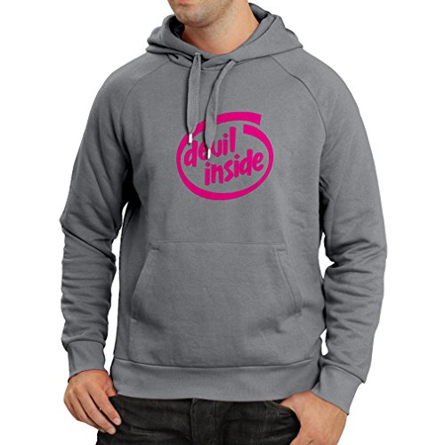 lepni.me Sudadera con Capucha Devil Inside: Regalo Genial para el Jugador, Lema Divertido, Material de Juego (Medium Grafito Magenta)