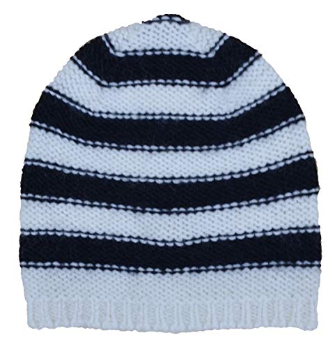 Liebeskind Berlin - Gorro de punto (porcelana, talla única), diseño de rayas, color negro y blanco