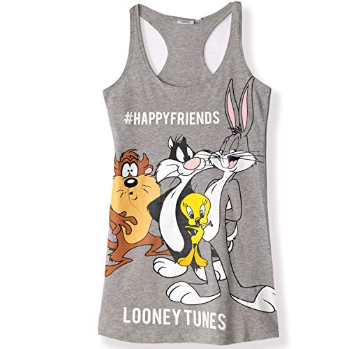 Looney Tunes Oficial, Warner Bros Bugs Bunny, Tweety Characters - Camisón o pijama para mujer, 100% algodón, tallas S-XL