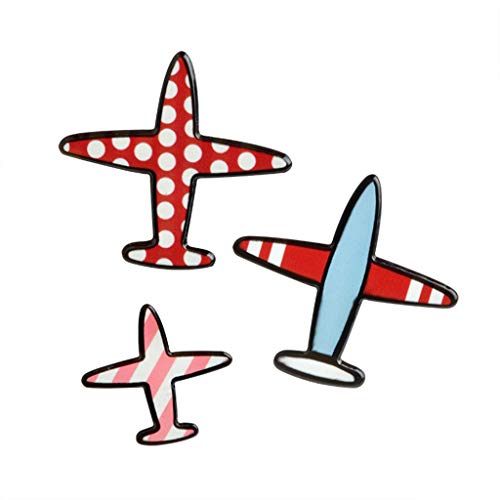 Luluspace - Juego de 3 broches de avión de acrílico esmaltados pines para decoración de viajes, bufandas, ropa, mujeres, hombres, regalos, insignia de joyería de moda, avión, solapa, arte