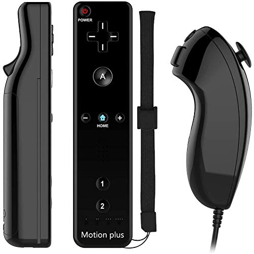 Mando a distancia para Wii, mando integrado Motion Plus y control Nunchuck con carcasa de silicona, compatible con Wii & Wii U