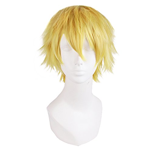 Mapofbeauty 12 Pulgadas/30cm Hombres Macho Corto Peluca Cosplay (Rubia)