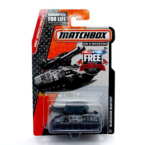 Matchbox, 2015 MBX Heroic Rescue, Blockade Buster Tank [Black/Gray] #74/120 by Matchbox