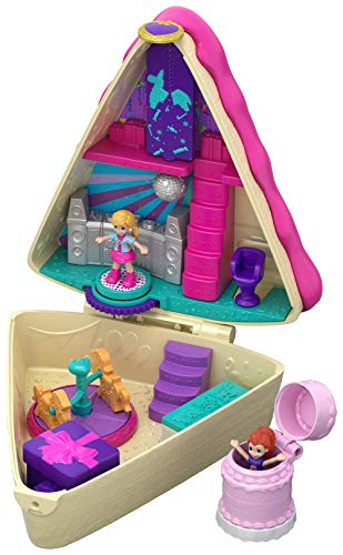 Mattel Torta Della Festa Polly Pocket-Cofre Tarta de Cumple, muñeca con Accesorios, Juguete +4 años, Multicolor GFM49