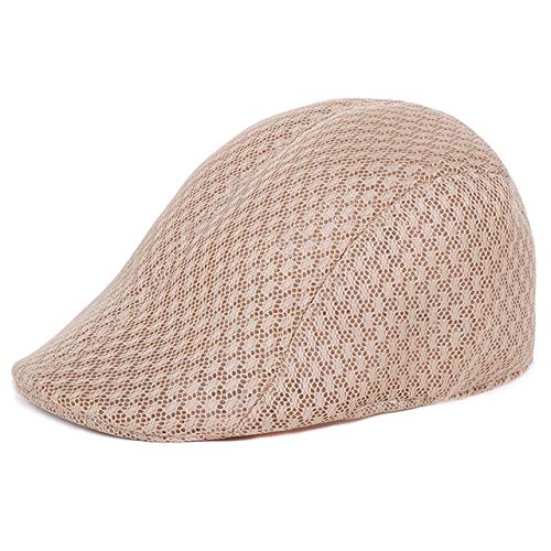 MAWA Verano Hombres Mujeres Sombrero de Boina Informal Moda Gorra Plana de Malla Transpirable Estilo de Vendedor de periódicos Sombreros de Boina Gorras   Ajustables Ajustables Gorras - Gris