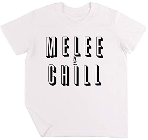 Melee & Chill Niños Chicos Chicas Unisexo Camiseta Blanco