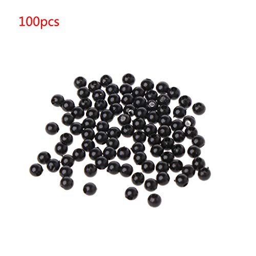 Mentin - Lote de 100 ojos de seguridad redondos de 3 a 12 mm para muñecas, plástico negro, para manualidades, oso de peluche y manualidades (3 mm)