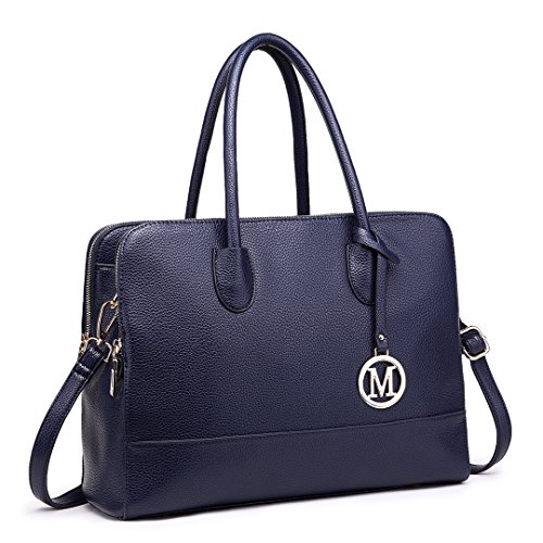 Miss Lulu Bolso de Mano de Hombro para Mujer Cuero Sintético Tote (Armada)