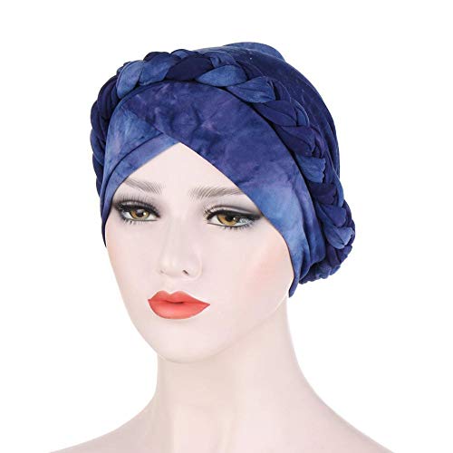 Moda mujer trenza musulmana Hijab turbante cabeza abrigo sombrero quimio gorra mujeres estiramiento flor pañuelo para la cabeza