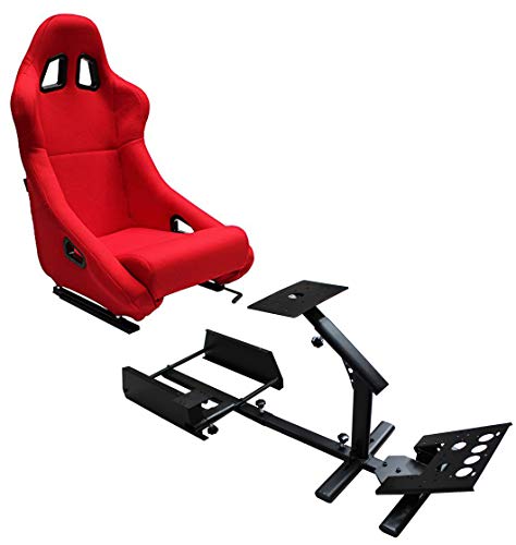 MODAUTO Soporte de Videojuego, Soporte de Juego de Carreras, Controlar de Juego, con Asiento Deportivo, con Soporte de Volante y Cambios, Compatible con Logitech G29/G27, ModeloB+N010G Ojo Grande