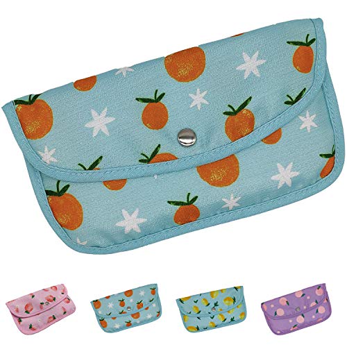 Moogambi Porta mascarillas Tela Lavables Transpirable Estuche Funda Tela Guardar mascarilla Bolsa Porta mascarillas de Todo Tipo Caja Almacenamiento (22x1x12,5 cm) (Naranjas)