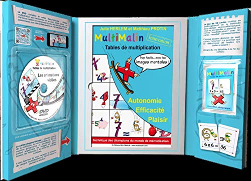 Multimalin, Tablas de Multiplicar (Caja que Contiene 1 Librito, 1 DVD y 1 Juego de Cartas)