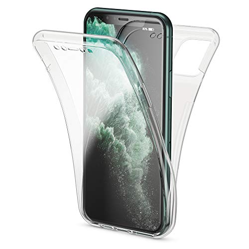 NALIA 360 Grados Funda Compatible con iPhone 11 Pro MAX, Ultra-Fina Silicona Case Integral Trasera & Delantera Carcasa Completa, Full Cover con Protectora Pantalla Delgado, Color:Transparente