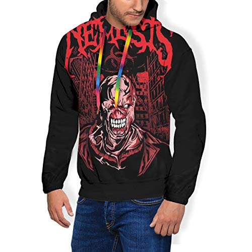 Nemesis Gothic Text Resident Evil - Sudadera con capucha y bolsillos de terciopelo para hombre