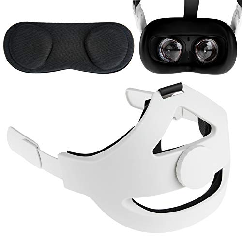 NEWZEROL Headpad + Funda Protectora de Lente + Funda Facial de Silicona Compatible con Oculus Quest 2, Ajustable Reduce la presión de la Cabeza y A Prueba de Polvo A Prueba de Agua Antideslizante