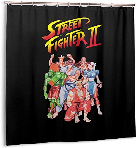 not Fabric Polyester Shower Curtain - Standard 48" X 72" Inch,Street Fighter II Video Game Inspired Multi-Size