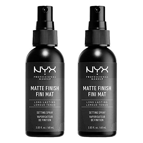NYX Professional Makeup Spray fijador Makeup Setting Spray, Larga duración, Ligero, Fórmula vegana, Acabado Matte, Pack doble, 60 ml