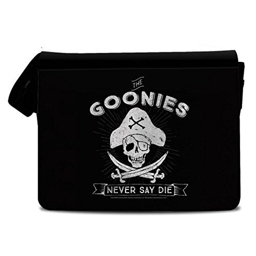 Oficialmente Autorizado los Goonies Nunca Dicen Muere Negro poliéster Bandolera