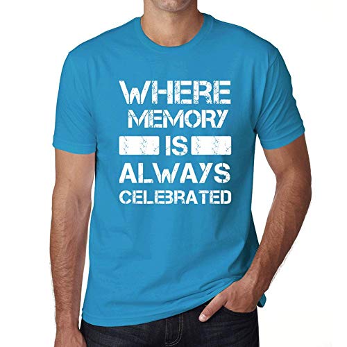 One in the City Hombre Camiseta Vintage T-Shirt Gráfico Where We Always Memory Azul