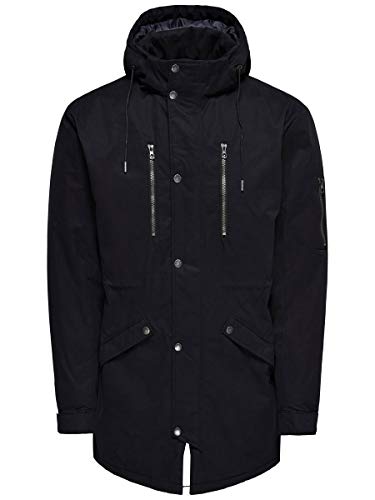 Only & Sons NOS Onsklaus Parka Winter Jacket Noos abrigos hombre, Negro (Black Black), Small