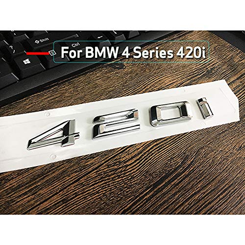 ontto - Emblema de plástico ABS plateado para el coche, número de letras, letras para el maletero, emblema trasero, emblema para 4 series 420i, 428i, 430i, 435i, 440i, accesorios decorativos