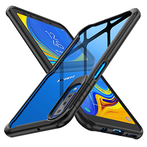 ORETECH Funda Samsung A7 2018,Carcasa Galaxy a7 con [Tecnología de cojín de Aire] Gel Suave Silicona TPU y Funda Trasera Transparente Funda para Samsung Galaxy A7-Negro