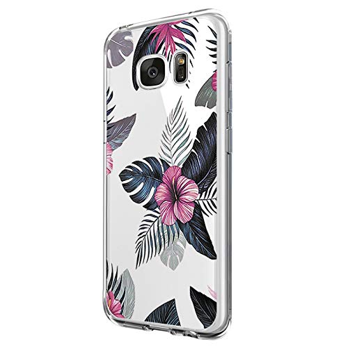 Pacyer Funda para Galaxy S6 Edge Plus de silicona TPU transparente [Ultra fina] completa protección carcasa antiarañazos rosa Bumper para Galaxy S6 Edge Plus 7 Talla única