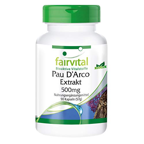 Pau d'Arco 500mg - Lapacho - Vegetariano - 90 Cápsulas - Calidad Alemana