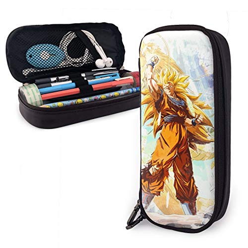 Pencil Case Multifunction Pen Bag Leather Pencil Case Dragon Ball Z Poster Pen Pouch Stationery Bag Office Portable Storage Kit Cosmetic Box Holder