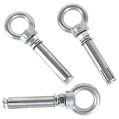 Pernos de Expansión M6x50mm 304 Anillo de Acero Inoxidable Tornillos de Cáncamo de Expansión Tornillo Tornillo 5-pack