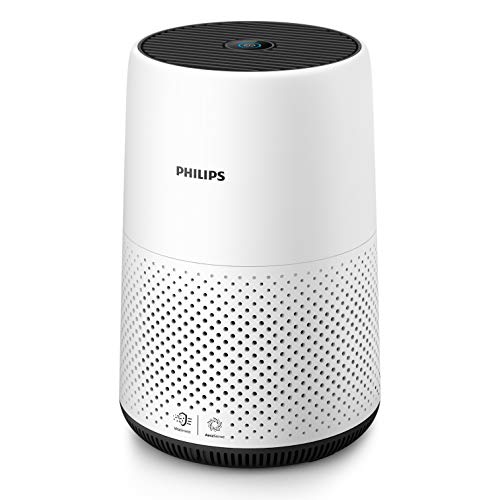 Philips AC0820/10 Purificador De Aire para Hogar, Elimina hasta 99,5% De Los Alérgenos, Tamaño Compacto con Indicación En Color Y Silencios, Blanco, Superficie: 49 m²