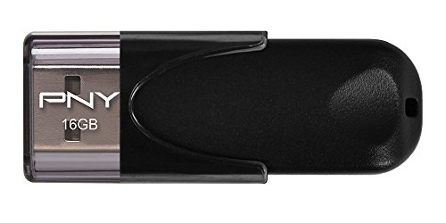 PNY FD16GATT4-EF - Memoria USB 2.0 de 16 GB (25 MB/s), color negro