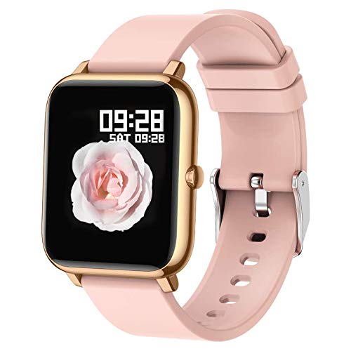 Popglory Smart Watch, Reloj Inteligente con Oxígeno Sanguíneo Presión Arterial Frecuencia Cardíaca, Pulsera Actividad Impermeable IP67 para Hombre Mujer para Android iOS