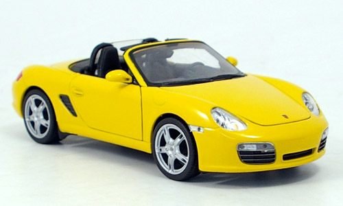 Porsche Boxster S, jaune, voiture miniature, Miniature déjà montée, Welly 1:24