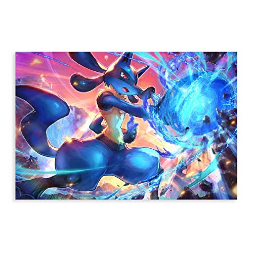 Póster decorativo para pared, diseño de Pokémon Lucario de Animin Pocket Monster Pokémon Lucario, 60 x 90 cm, estilo Unframe-style1