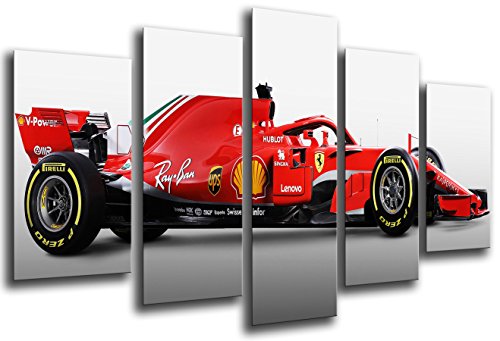 Poster Fotográfico Formula 1 Coches, Ferrari F1 sf71-h, Ferrari F1 2018, Sebastian Vettel, Kimi Raikkonen Tamaño total: 165 x 62 cm XXL