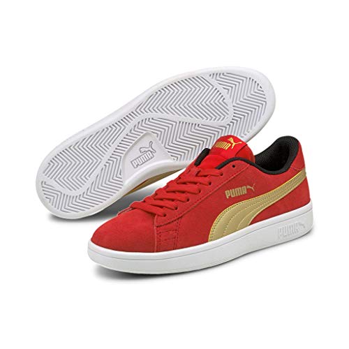 Puma Smash V2 SD JR, Zapatillas, Alto Riesgo Rojo Team Oro Negro, 38 EU