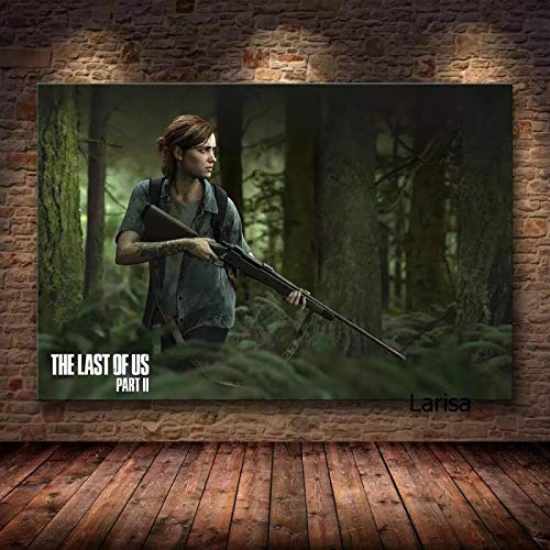 qianyuhe Cuadros de Arte de Pared The Last of Us Póster del Juego Pintura en la Pared para decoración del hogar Joel Allie para el diseño de la Sala de Estar 60x90cm (24x36 Pulgadas